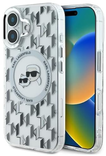 CG MOBILE Karl Lagerfeld KLHMP16SHMCKMHT Hülle für iPhone 16 6.1 transparent IML Monogram Karl&Choupette Head