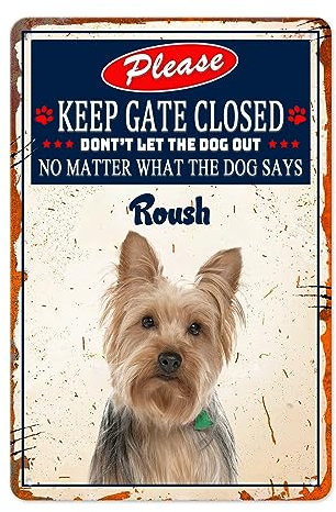 Métallique Panneau Drôle Plaque Metal Rétro Plaque Décoration Pour Café Maison Bar Pub 20X30Cm Gardez La Porte Fermée - Peu Importe Ce Que Dit Le Chien Yorkie, Ne Laissez Pas Le Chien Sortir