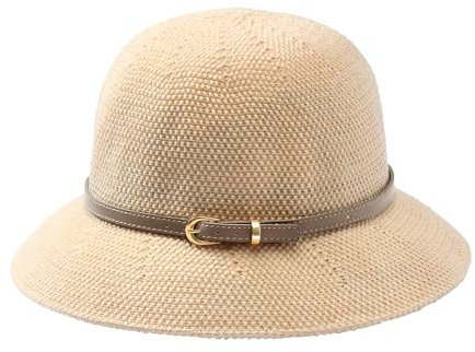 Manfnee Sonnenhut Damen Strohhut Sommer UV-Schutz Breite Krempe Stroh gewebt Cap for Strand Urlaub
