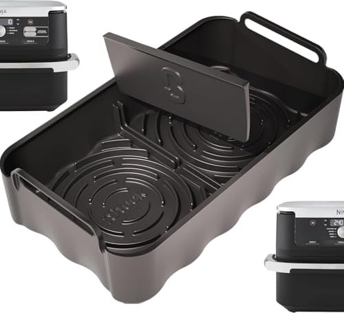 Ninja AF500UK 3-in-1 Silicone Liner with Removable Divider | 3mm Thick, Dual Convex Bases | Reusable Air Fryer Accessories | Ninja AF500UK Silicone Liner | by iStock kitchen