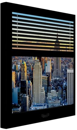 micasia Akustikbild Skyline Schallschutzbild 4cm Keilrahmen & Schallabsorber - New York Modern bunt Wohnzimmer Schlafzimmer Bild für bessere Raumakustik 1196 (50x70cm)
