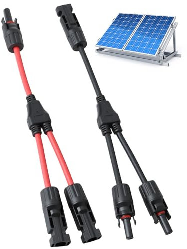 Solarkabel Y Verteiler Stecker, 1 Paar MC4 Y Stecker MMF FFM, 4mm² Photovoltaik Kabel Solar panel Anschlusskabel, Solar Y Verteiler Wasserdicht für Solaranlagen PV Systeme