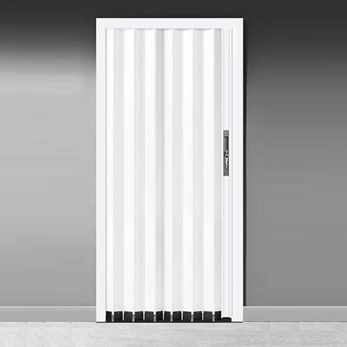 Porte accordéon coulissante intérieure avec serrure, solution gain de place pour placards et chambres
