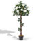COSTWAY Plante Artificielle de 120 cm en Pot, Fausse Rosier à Fleurs avec Pot de Pépinière Roses Blanches, Arbre à Fleurs Artificiel Décoration Moderne pour Salon Balcon Bureau