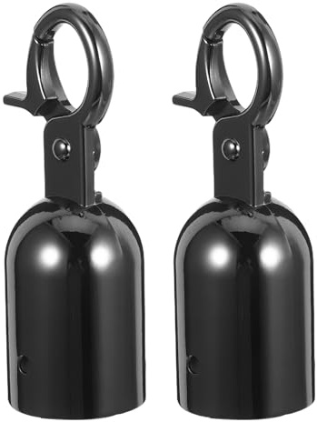 BESTonZON Lot De 2 Embouts De Corde 28 Mm Avec Crochet Métallique Noir Pour Poteaux De Barrières Fixations De Câble Sécurisées Pour Usage Intérieur Et Extérieur