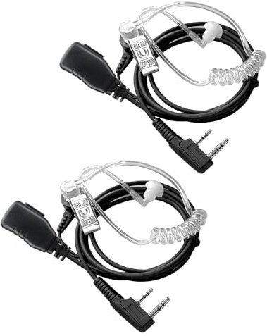 BAOFENG Walkie Talkie - Auricolare con microfono e radio per walkie-talkie a 2 pin K5 Plus 5RM BF-888S UV-5R BF-F8HP PRO AR-152 UV-17R UV-21R DM-32 UV-32, radio bidirezionale (confezione da 6)