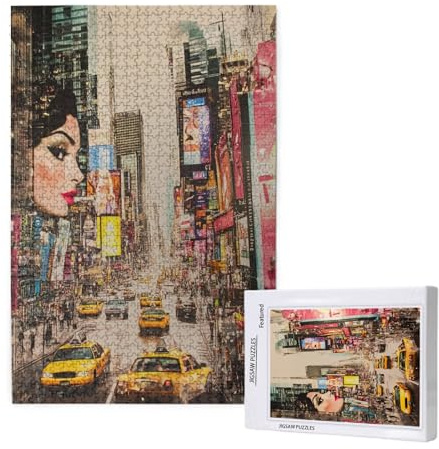 Puzzle New York Puzzle 5000 Teile Stadt Holzpuzzle Erwachsene mit Geschenkbox, Kreative Unterhaltung, Impossible Game, Spaß, KlassischesPuzzle, Geschenk für Mann Frau, Home Dekoration 105x156cm,p1377t
