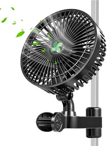 Grow Ventilator mit Clip Upgrade 7'', Oszillierend Leise Klein for Growzelt, 4 Geschwindigkeitsstufen, EC-Motor, Grow Ventilator Oszillierend Klemmbar mini Fan für Growzelt, Zuhause im Schlafzimmer