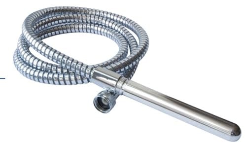 JOYDIVISION AQUAstick Set Silber Intimduschstab und Duschschlauch mit 3 Düsen, für intensive Reinigung und sinnliche Massagen, Einlauf-Intim-Dusche