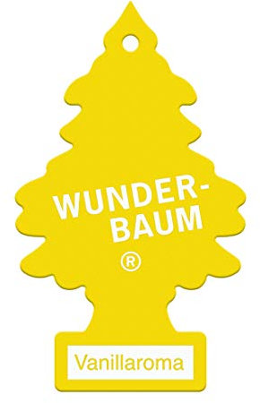 WUNDER-BAUM Auto-Lufterfrischer I Anhänger für langanhaltenden Duft im Auto oder zu Hause I Vanillearoma , 1 Stück