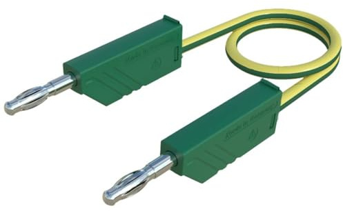 SKS - HIRSCHMANN Messleitung CO MLN 100/2,5 [Banane männlich 4 mm - Banane männlich 4 mm] 1,00 m Gelb, Grün, 1 Stück