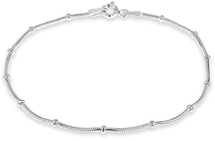Tuscany Silver Women's Sterling Silver Round Snake and Balls Bracelet of 18cm/7
