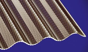 Acryl Wellplatten Profilplatten Sinus 76/18 wabe Struktur bronce 6000 x 1045 x 3,0 mm