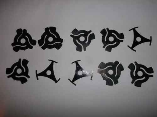 10x TRI Point 17,8cm Zoll Vinyl 45rpm single Schallplatten Middles Jukebox Zentrum Spindel Adapter Adapter wie verwendet von Polydor & andere Etiketten