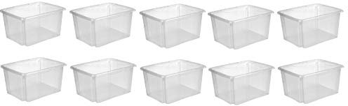 HRB Dreh Stapelbox 10 Stück a 24 l, Plastikbox Aufbewahrungsbox Multibox Box Lagerbox Kiste