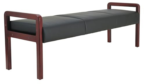 Alera ALE Reception Lounge WL Series Bench, 65 3/4 x 22 1/4 x 22 7/8, Black/Mahogany