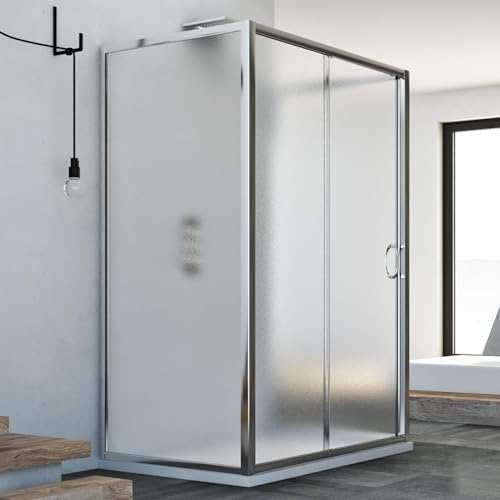 Replay Trio 1 Tür 3-seitige Duschkabine 80x120x80 CM H185 Strukturglas