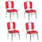 FineBuy 4er Set Esszimmerstühle American Diner 50er Jahre Retro Stühle, Sitzfläche mit Rückenlehne, Sitzhöhe 47 cm