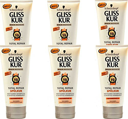 6x Gliss Kur Total Repair Spülkur Trockenes Haar 200ml