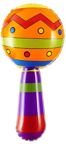 WIDMANN MILANO PARTY FASHION W, Maracas gonflable, design coloré, facile à gonfler, dimensions idéales, polyvalente pour toutes les fêtes, matériaux durables