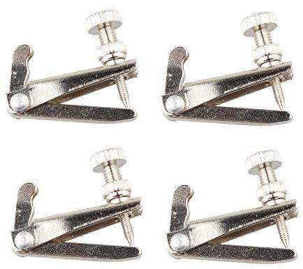 Futheda 4 pezzi per violino di grandi dimensioni, colore argento, parti di ricambio per violino 4/4-3/4 violino anti ruggine durevole metallo stringa regolatore nichelato