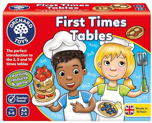 Orchard Toys First Times Tables, Helps Teach 2, 5 and 10 Times Tables, Multiplication, Perfect for children age 5-8, Educational Maths Game