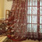 Lsimeru Rot Vintage Vorhang Transparent Kräuselband Gardinen Durchsichtig Romantisch Blumenmuster Voile Vorhänge Schlafzimmer Wohnzimmer Dekoschal,2er Set 140x160