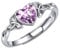ChicSilver Silberring Damen 925 Silber Verstellbare Zirkonia Ring Frauen Keltischer Knot Ring 925 Silber Herz Ring mit Geburtstein Bling Alexandrit Ring Fingerring Eheringe Schmuck für Valenitnstag