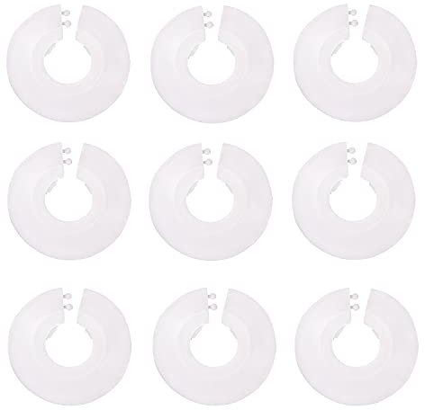 Matory 8 Stück Rohrmanschetten Kunststoff Heizkörperrohrabdeckungen weiß Heizkörperrohrmanschetten für 15 mm Durchmesser Rohr