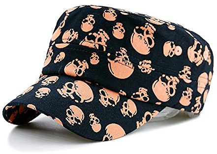 Uteruik Gorra militar del ejército con diseño de calavera, para hombres y mujeres