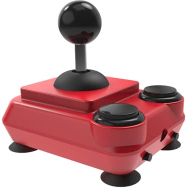 ArcadeR Joystick estándar de 9 pines compatible con Atari, Commodore, Sega, etc., Colores:rojo