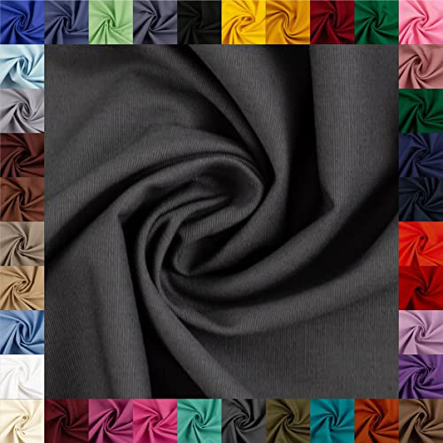 Swafing Heide Baumwollstoff Webware Uni Coupon (anthrazit, 1m) (789) - 36 verschiedene Farben