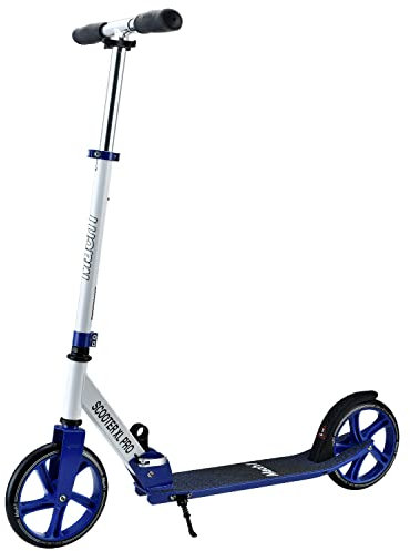 Mach1 Kick Scooter ALU City Roller Tretroller Große 200mm XXL Rollen/Reifen Erwachsene und Kinderroller klappbar Kickscooter (XL Weiß Blau)