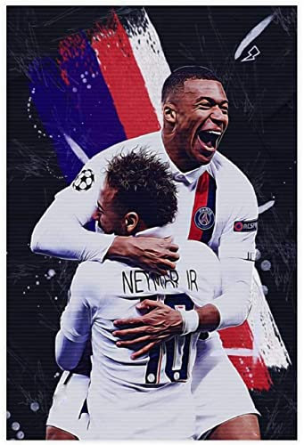 Puzzle 500 Teile Erwachsene und Kinder Kylian Mbappe und Neymar Jr. Fußball Holz Puzzles Stress Freisetzung Spiel 500 Piece 20.4x15inch(52x38cm) Kein Rahmen