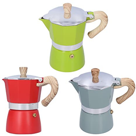 TOTITOM 150ML Aluminum Moka Pot Stovetop Coffee Maker Heat Resistant Kitchen Coffee Pot for Household Moka Pot Stove Top Coffee Maker Espresso Maker(Green)