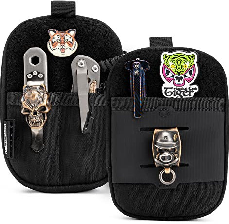 TACTICAL_GEEK Block F Tragbare EDC Tasche, Kompakte Gürteltasche, Molle Pouch Organizer, Mehrzweck Geldbörse 500D Nylon für Vielseitige Ausrüstung Aufbewahrung, Schwarz