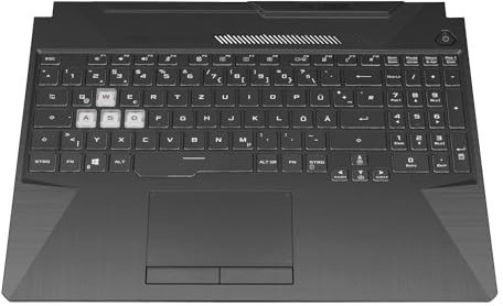 ASUS 90NR03L1-R31GE0 Original Tastatur inkl. Topcase DE (deutsch) schwarz/transparent/schwarz mit Backlight für TUF A15 FA506IU, TUF A15 FA506IV