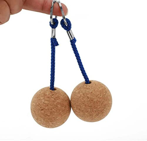RANRAO Porte-clés flottant en liège, 2 x 50 mm, porte-clés en forme de boule de liège flottante pour bateau à voile, kayak