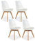 HOME DECO FACTORY The Set mit 4 skandinavischen Schalen, Polypropylen, gepolstert, weiß, Möbel, Sitz, Stuhl, Wohnzimmer, Esszimmer, Schlafzimmer, Möbel, 58 x 81,6 x 48,8 cm