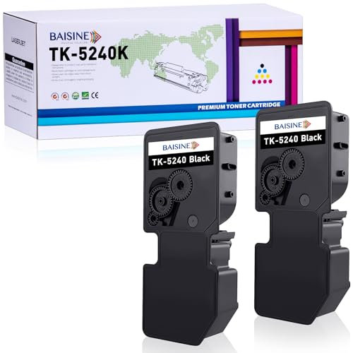 BAISINE 2 Schwarz TK5240 TK-5240K Toner Kompatibel für Kyocera TK-5240 TK 5240K für Ecosys P5026cdn P5026cdw M5526cdn M5526cdw 1T02R70NL0