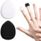 Sibba 2 Stück Lose Puderquasten Make-Up Einstellung Dreieck Gesichtskissen Beauty Blender Niedliche Kosmetik Tragbare Fingerhalter Strap Schwamm Kleine Aufbewahrung Foundation Puff Weiche Abdeckung