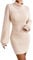 JUOIANTANG Women's Strickkleid Fein Strick Frauen Pullikleid Weich Pullover Dresses Pullover Kleid für Winter Aprikose L