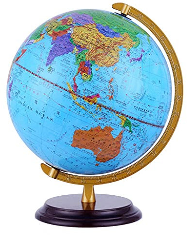 Globes of earthWeltkugel 32 cm/12,5 Zoll Durchmesser Weltkugel mit Holzständer Weltkugel Licht Weltkugelkarte Erdkugel Kinder 13,3 x 15,7 Zoll Geografische Globen