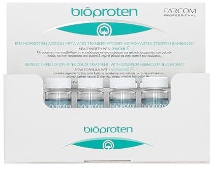 Farcom professional Bioproten restrukturierende lotion für chemisch behandeltes haar,baumwollsamenextrakt ist reich an proteinen und vitamin B 12x10ml