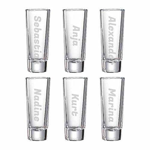 LUXENTU Schnapsgläser Stamper mit Gravur, 65 ml, Personalisierte Lasergravur mit Namen, Geschenk für Männer & Frauen, Spülmaschinenfest
