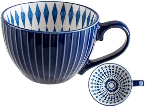 AMYSTY Kaffeetassen Tasse Kaffeebecher Keramik-Kaffeetasse, 13,5 Unzen Latte-Kaffeetasse, Teetasse, Keramiktasse, mehrere Farben Teetasse Becher Tassen (Color : E)