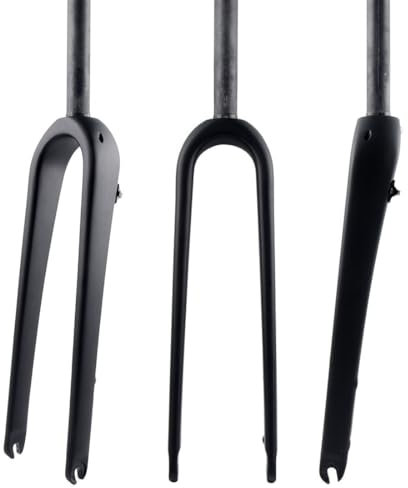 HIMALO Fibra di Carbonio Forcella Rigida 700C Gravel Forcella per Bicicletta da Strada 1-1/8 Dritta/conica Freno A Disco Forcella Anteriore QR 9 * 100mm (Color : Matte Black, Size : Straight)