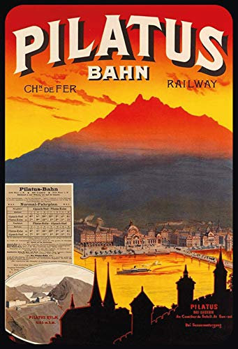Ontrada Blechschild 30x40cm gewölbt Urlaub Pilatus Bahn Schild