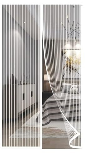 Insect Protection Fly Screen for Windows, Curtains Against Flies, 80 x 265 cm Mosquito Velcro Fastener Installation Door Mosquito net Magnet Door for Balcony Door Caravan, White