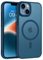 VENINGO for iPhone 13/14 Case,Compatible with Mag Safe Matte Translucent Bumper Shockproof 360 Protective Magnetic Girls Women Men Case for iPhone 13/14,Blue